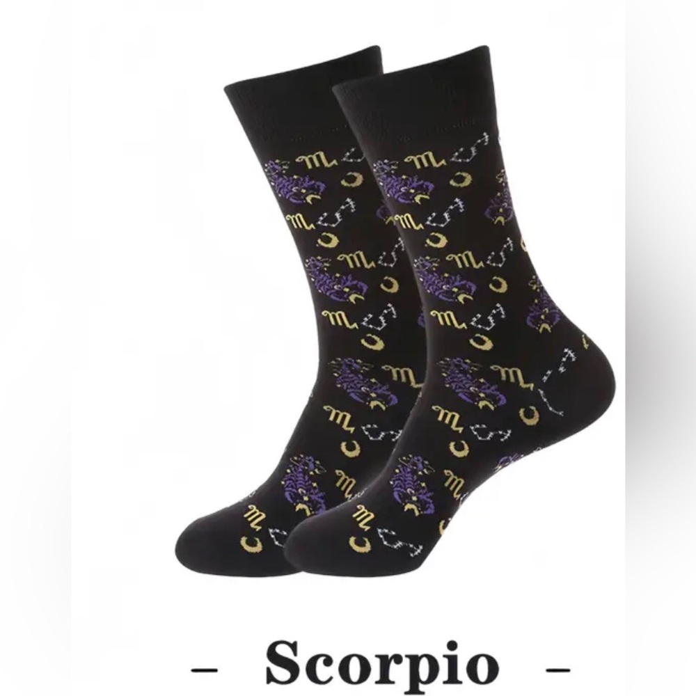 New Zodiac Crew Socks- Your Choice Astrology Sign